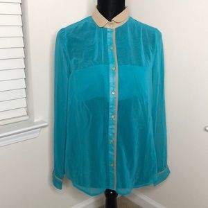 Jade & Tan Sheer Dressy Top